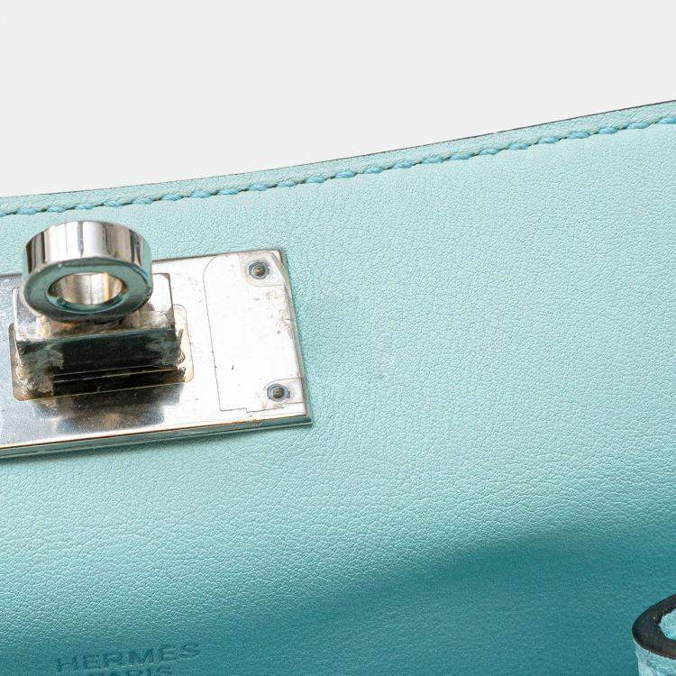 Pre Owned Hermes Bleu Atoll Toolbox 20 Bag