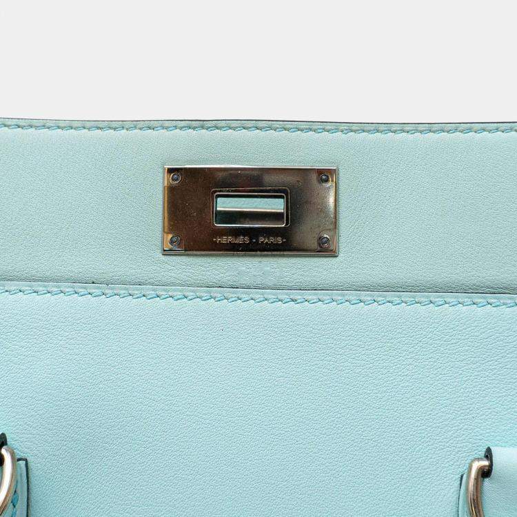 Pre Owned Hermes Bleu Atoll Toolbox 20 Bag