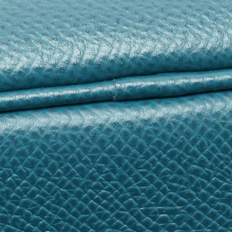 Pre Owned Hermes Bleu De Galice Epsom Leather Palladium Finish Birkin 30 Bag