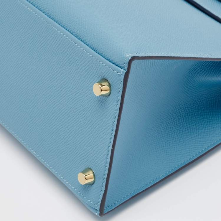 Pre Owned Hermès Blue Du Nord Epsom Leather Gold Finish Kelly Sellier 28 Bag