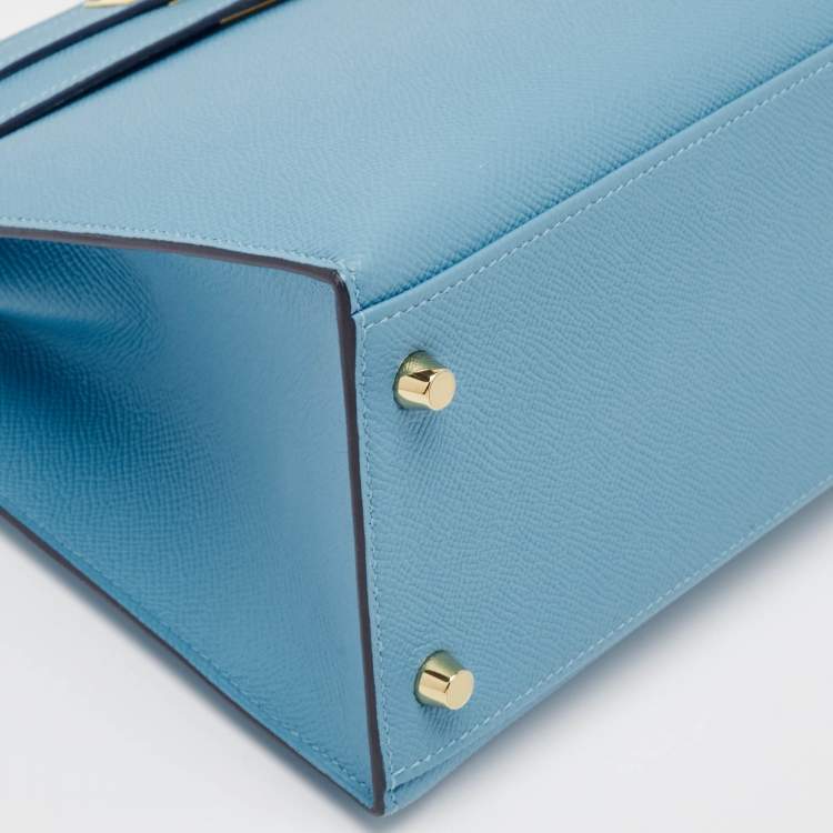 Pre Owned Hermès Blue Du Nord Epsom Leather Gold Finish Kelly Sellier 28 Bag