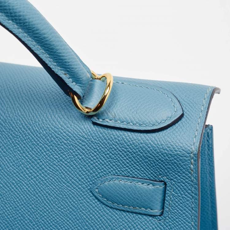 Pre Owned Hermès Blue Du Nord Epsom Leather Gold Finish Kelly Sellier 28 Bag