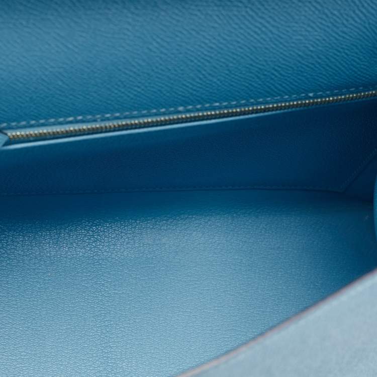 Pre Owned Hermès Blue Du Nord Epsom Leather Gold Finish Kelly Sellier 28 Bag
