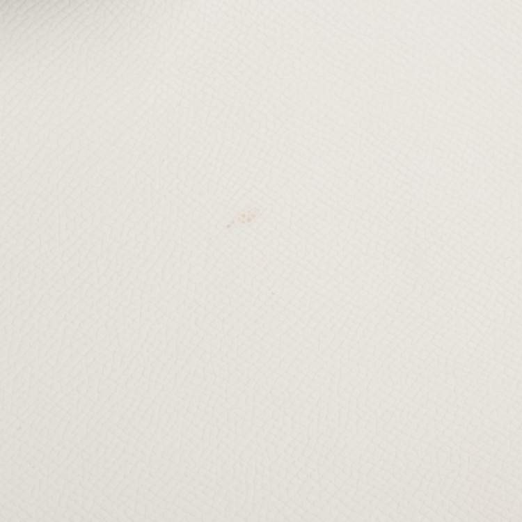 Pre Owned Hermes Blanc Epsom Leather Palladium Finish Kelly Sellier 28 Bag