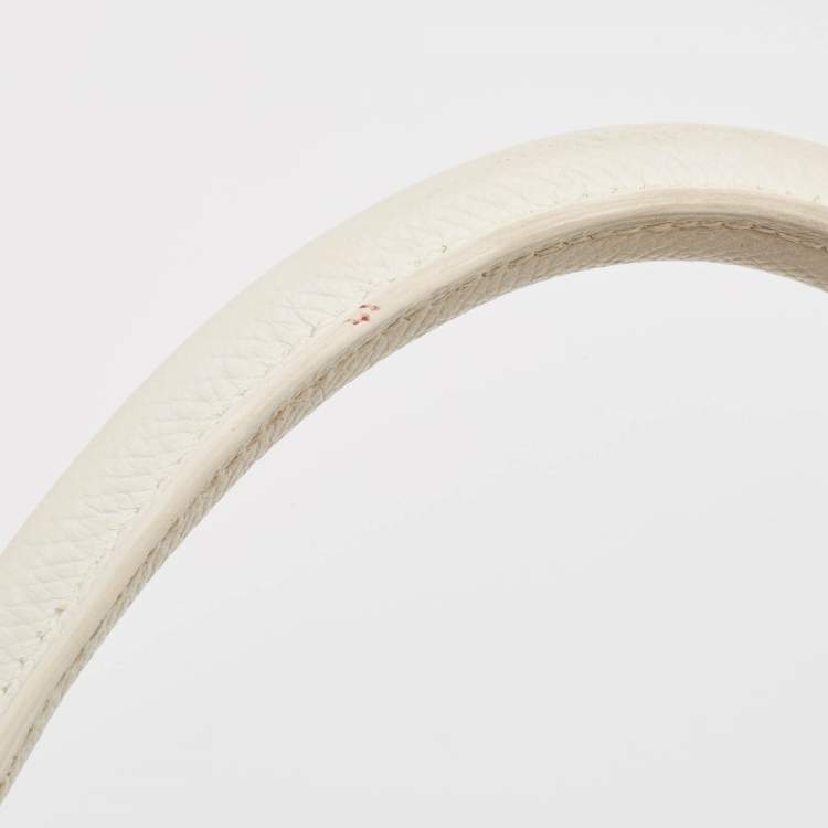 Pre Owned Hermes Blanc Epsom Leather Palladium Finish Kelly Sellier 28 Bag