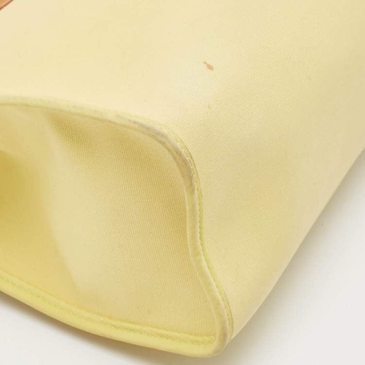 Pre Owned Hermes Lime/Natural Toile and Vache Hunter Herbag Zip 31 Bag