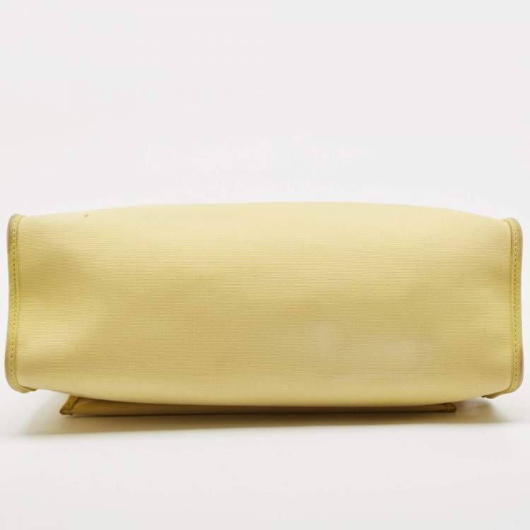 Pre Owned Hermes Lime/Natural Toile and Vache Hunter Herbag Zip 31 Bag
