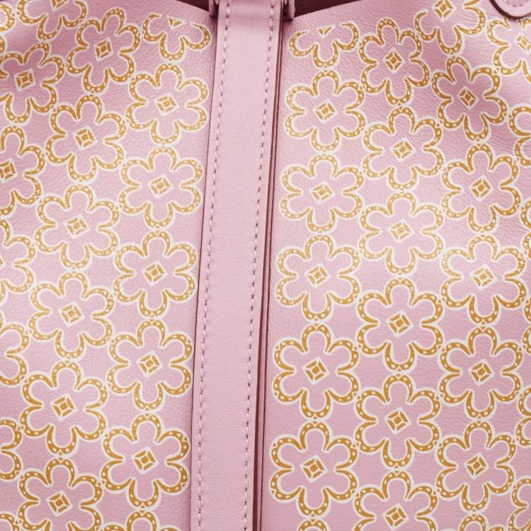 Pre Owned Hermes Rose/Chai/Blanc Swift Leather Lucky Daisy Picotin Lock 18 Bag