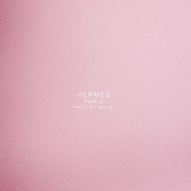 Pre Owned Hermes Rose/Chai/Blanc Swift Leather Lucky Daisy Picotin Lock 18 Bag