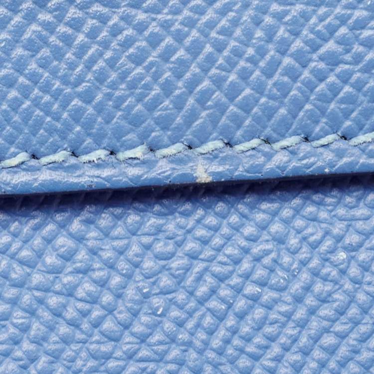 Pre Owned Hermes Blue Paradis Epsom Leather Palladium Hardware Kelly Sellier 35 Bag