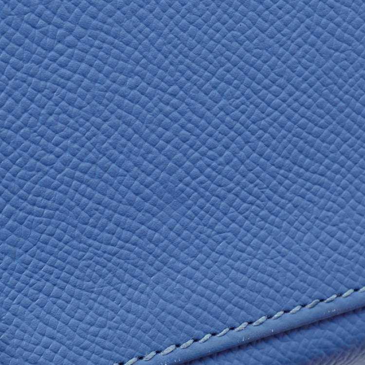 Pre Owned Hermes Blue Paradis Epsom Leather Palladium Hardware Kelly Sellier 35 Bag