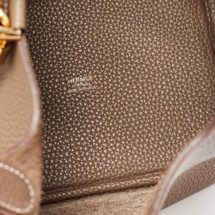 Pre Owned Hermes Etoupe Taurillon Clemence Leather Picotin Lock 18 Bag