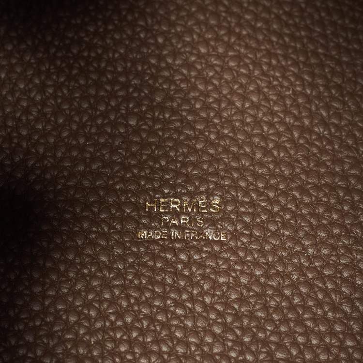 Pre Owned Hermes Etoupe Taurillon Clemence Leather Picotin Lock 18 Bag