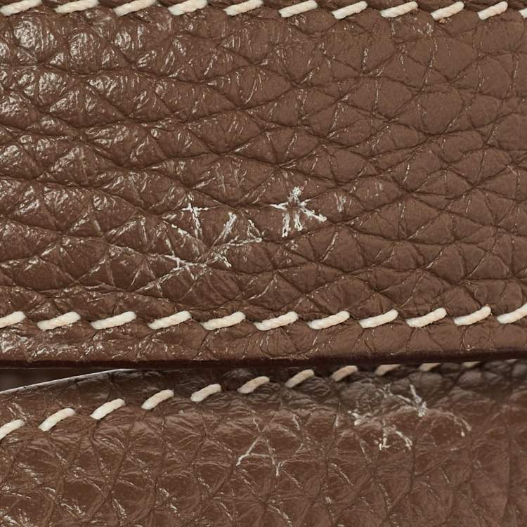 Pre Owned Hermes Etoupe Taurillon Clemence Leather Picotin Lock 18 Bag