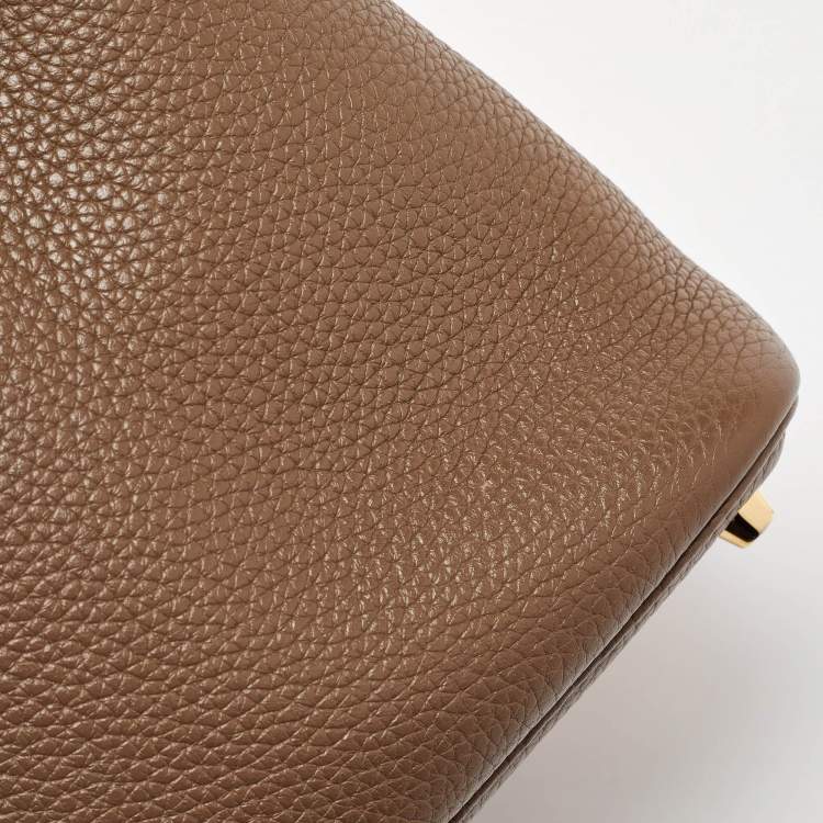 Pre Owned Hermes Etoupe Taurillon Clemence Leather Picotin Lock 18 Bag