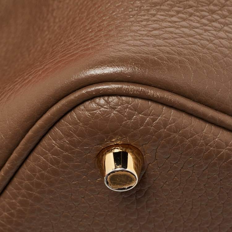 Pre Owned Hermes Etoupe Taurillon Clemence Leather Picotin Lock 18 Bag