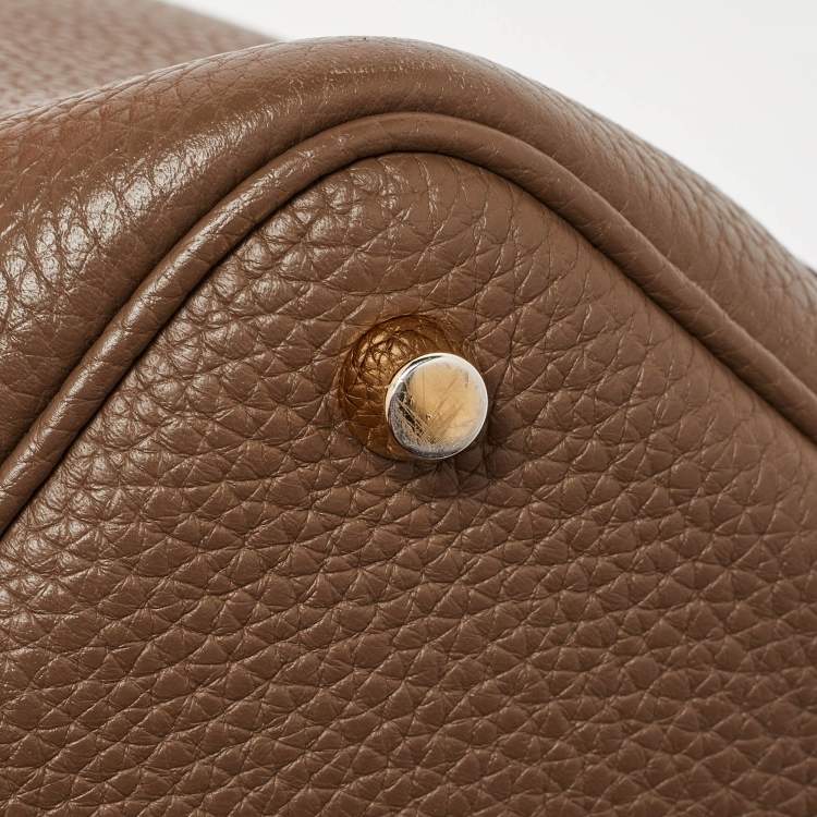 Pre Owned Hermes Etoupe Taurillon Clemence Leather Picotin Lock 18 Bag