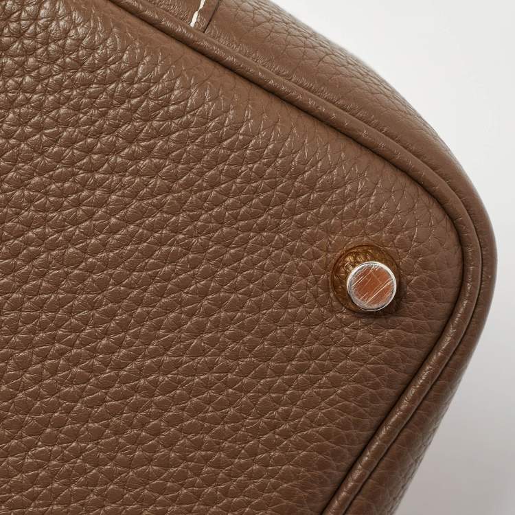 Pre Owned Hermes Etoupe Taurillon Clemence Leather Picotin Lock 18 Bag