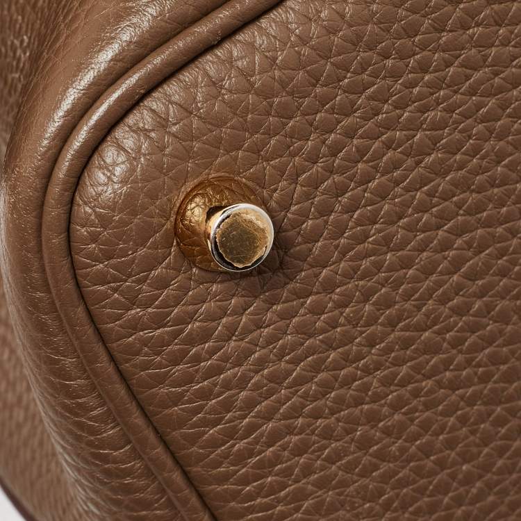 Pre Owned Hermes Etoupe Taurillon Clemence Leather Picotin Lock 18 Bag