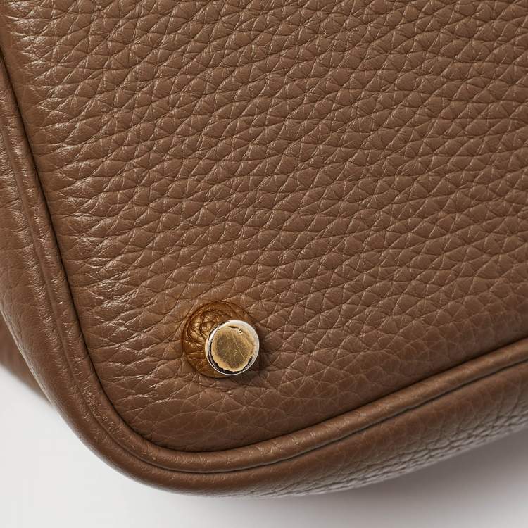 Pre Owned Hermes Etoupe Taurillon Clemence Leather Picotin Lock 18 Bag