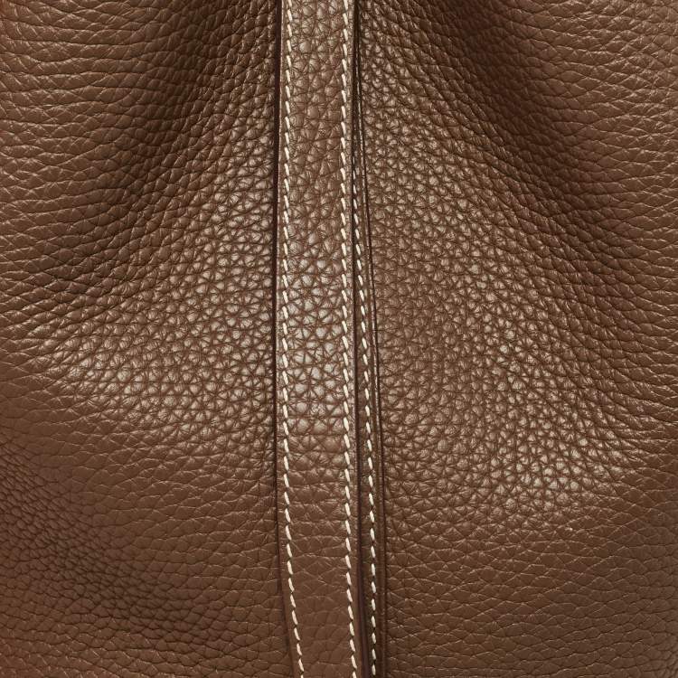 Pre Owned Hermes Etoupe Taurillon Clemence Leather Picotin Lock 18 Bag