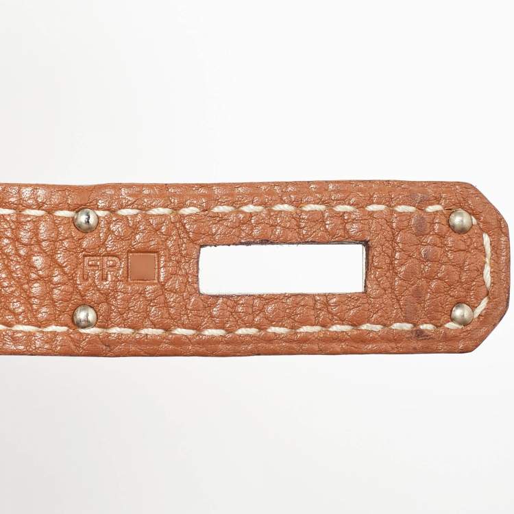 Pre Owned Hermes Gold Togo Leather Palladium Finish Birkin 30 Bag