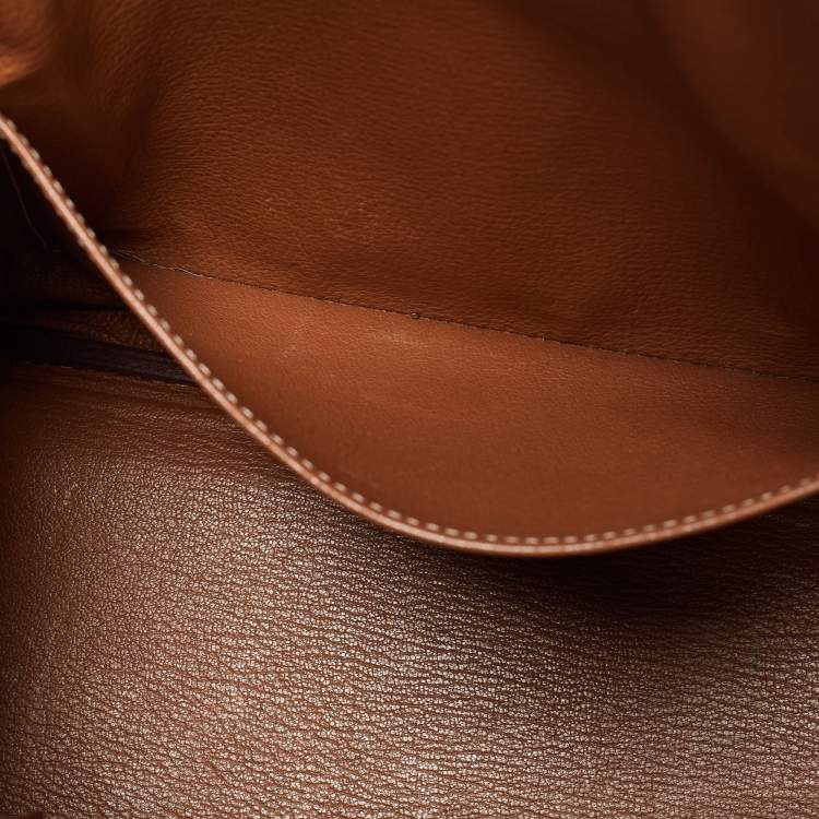 Pre Owned Hermes Gold Togo Leather Palladium Finish Birkin 30 Bag