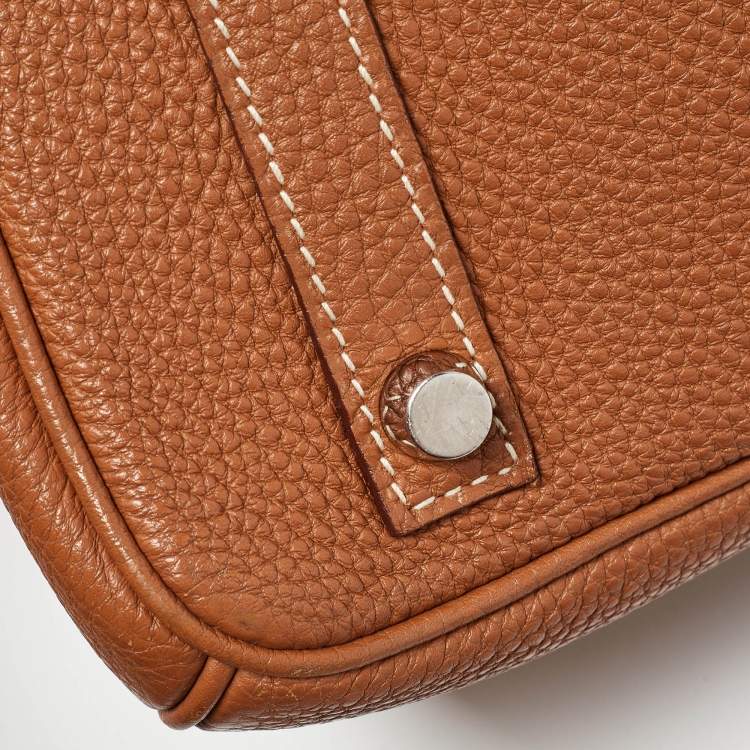 Pre Owned Hermes Gold Togo Leather Palladium Finish Birkin 30 Bag