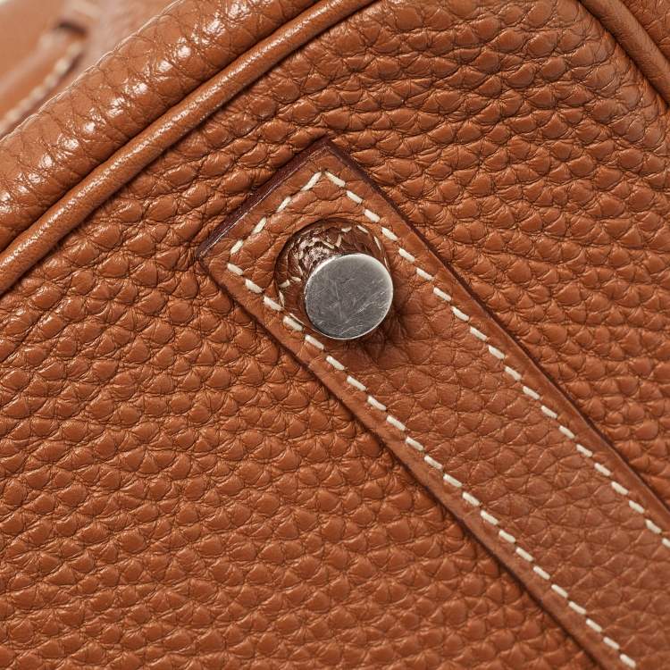 Pre Owned Hermes Gold Togo Leather Palladium Finish Birkin 30 Bag