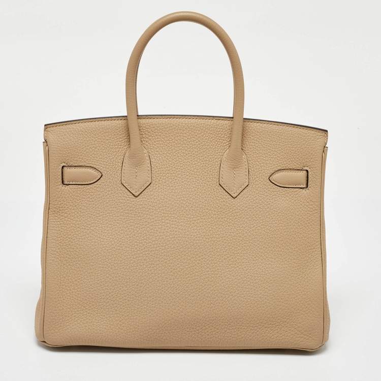 Pre Owned Hermes Trench Togo Leather Gold Finish Birkin 30 Bag