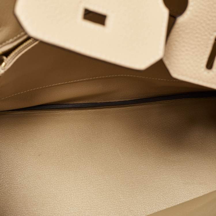 Pre Owned Hermes Trench Togo Leather Gold Finish Birkin 30 Bag