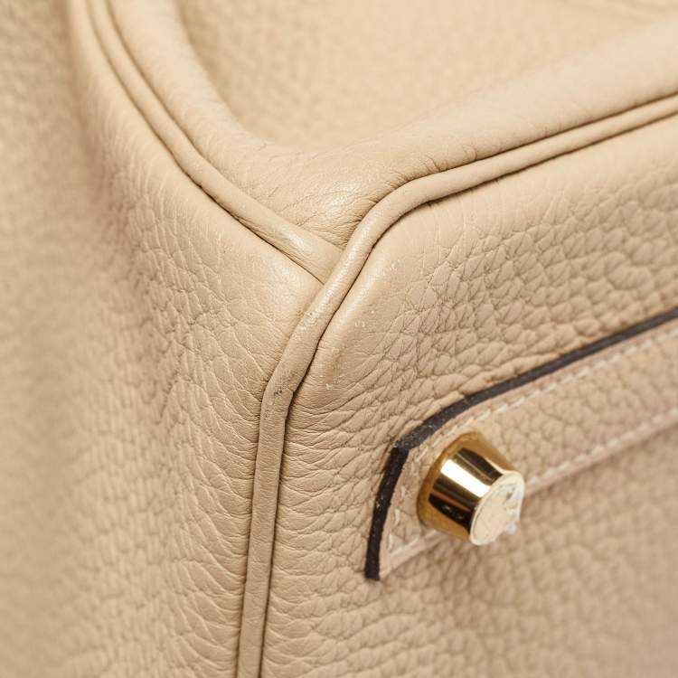 Pre Owned Hermes Trench Togo Leather Gold Finish Birkin 30 Bag