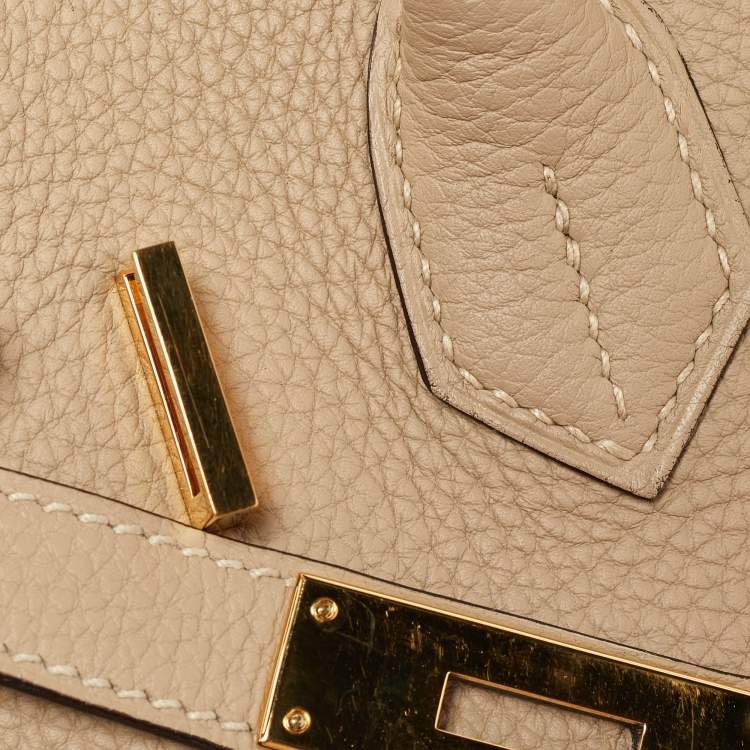 Pre Owned Hermes Trench Togo Leather Gold Finish Birkin 30 Bag