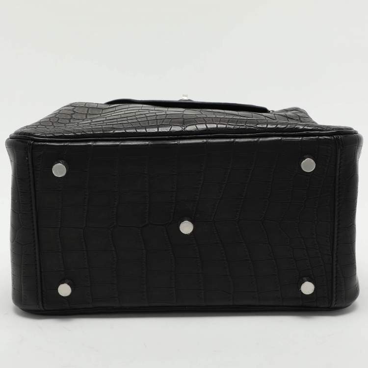 Pre Owned Hermes Black Crocodile Lindy 26 Bag
