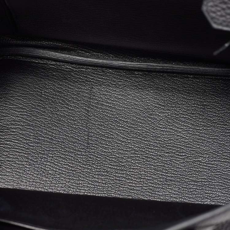 Pre Owned Hermes Black Togo Leather Palladium Finish Birkin 25 Bag