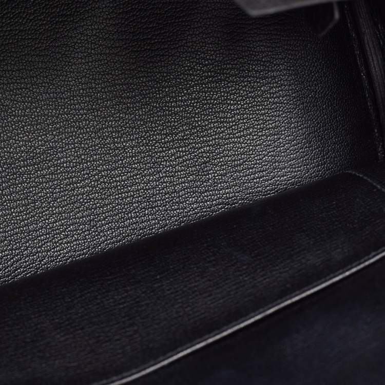 Pre Owned Hermes Black Togo Leather Palladium Finish Birkin 25 Bag