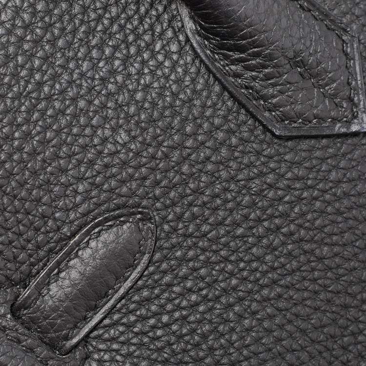 Pre Owned Hermes Black Togo Leather Palladium Finish Birkin 25 Bag