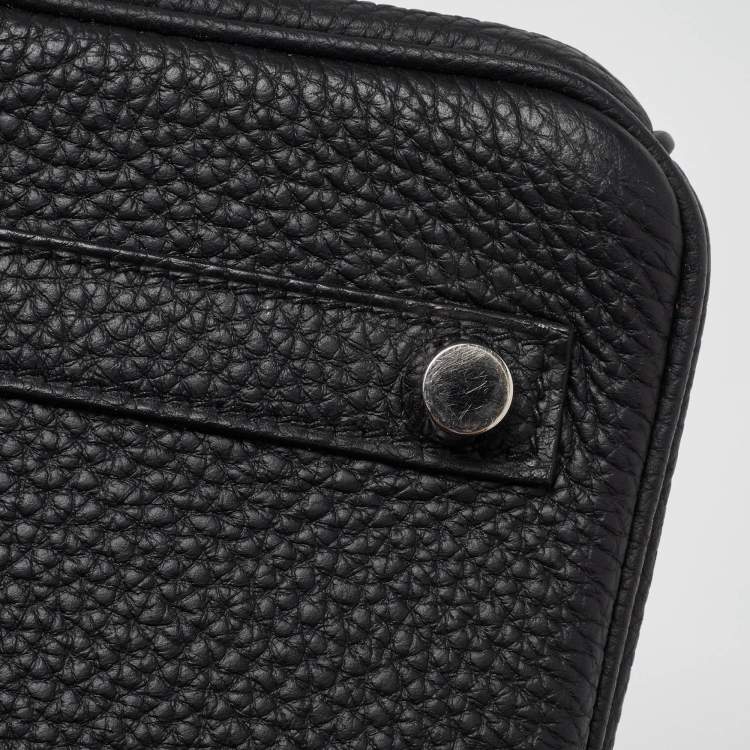 Pre Owned Hermes Black Togo Leather Palladium Finish Birkin 25 Bag