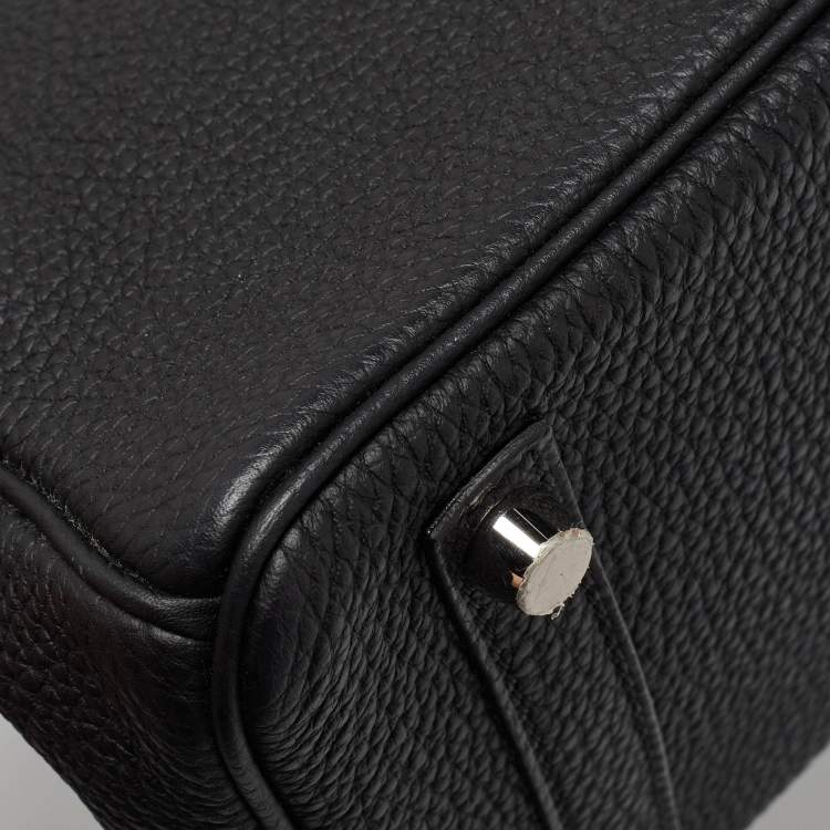 Pre Owned Hermes Black Togo Leather Palladium Finish Birkin 25 Bag