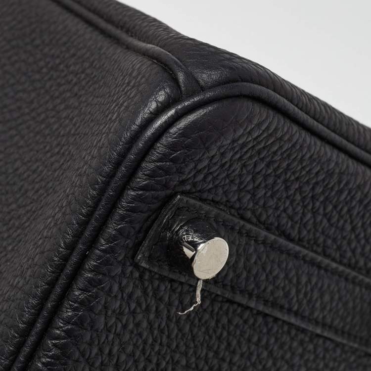 Pre Owned Hermes Black Togo Leather Palladium Finish Birkin 25 Bag