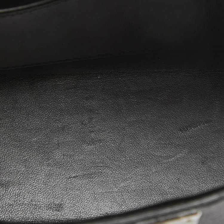 Pre Owned Hermes Noir Epsom Leather Palladium Finish Mini Kelly II Sellier 20 Bag