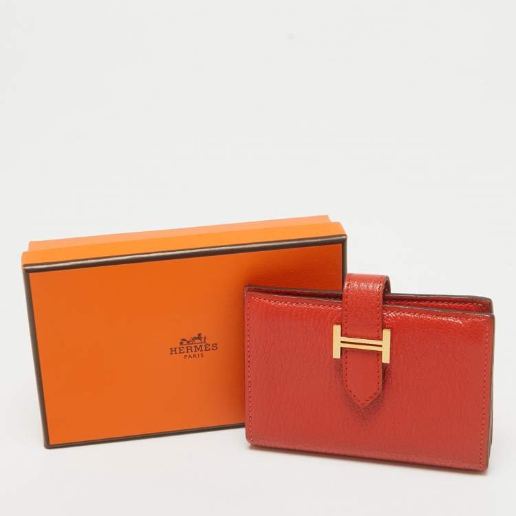 Pre Owned Hermes Capucine Chevre Leather Bearn Card Holder