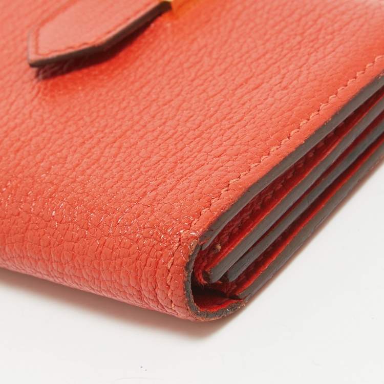 Pre Owned Hermes Capucine Chevre Leather Bearn Card Holder