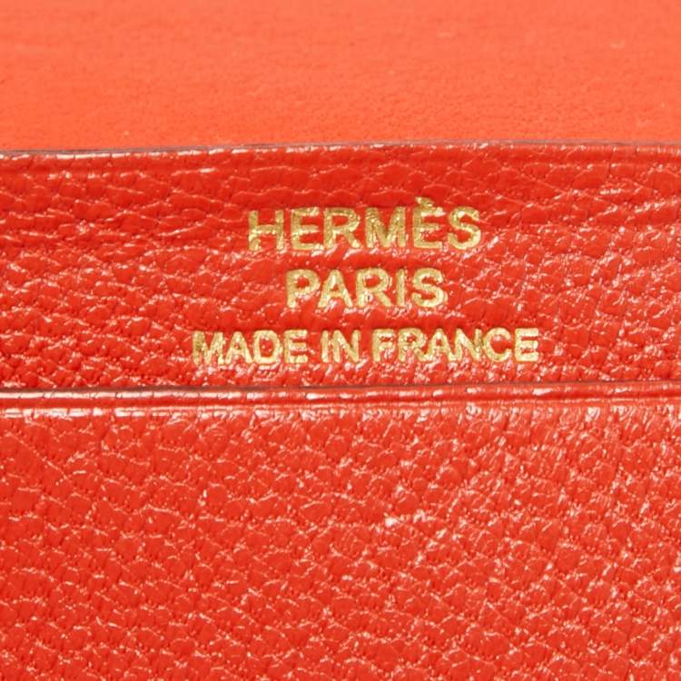 Pre Owned Hermes Capucine Chevre Leather Bearn Card Holder