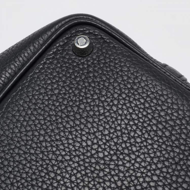 Pre Owned Hermes Noir Taurillon Clemence Leather and Alligator Touch Picotin Lock 18 Bag