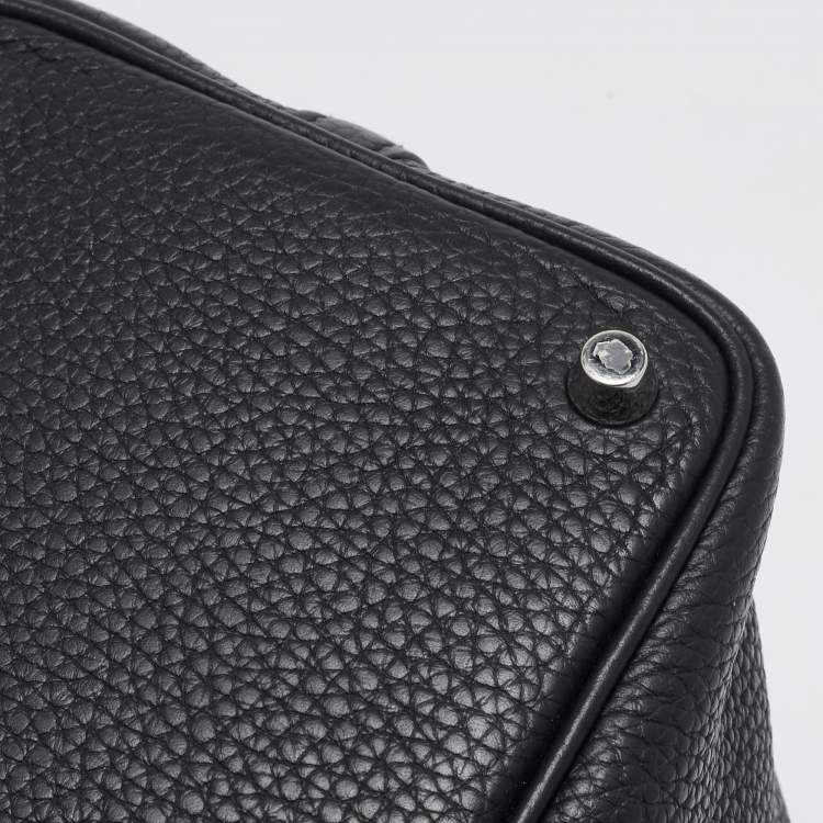 Pre Owned Hermes Noir Taurillon Clemence Leather and Alligator Touch Picotin Lock 18 Bag