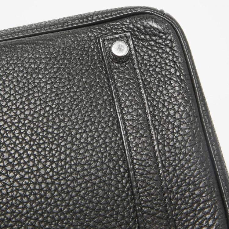 Pre Owned Hermes Noir Togo Leather Palladium Finish Birkin 30 Bag