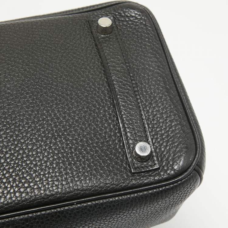 Pre Owned Hermes Noir Togo Leather Palladium Finish Birkin 30 Bag