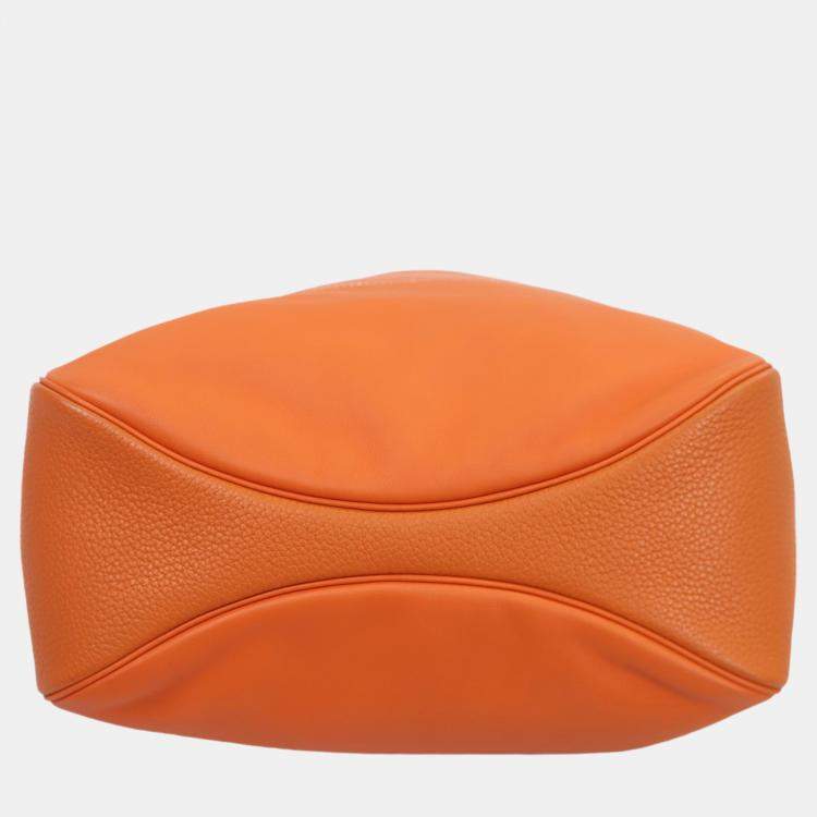 Pre Owned Hermes Orange/Brown Swift and Clemence Leather Virevolte 29 Bag