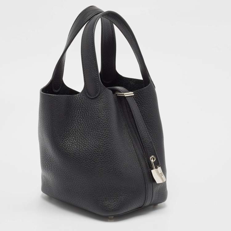 Pre Owned Hermes Black Togo Leather Picotin Lock 18 Bag